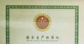 热烈庆祝前程包装取得了安全生产标准化证书